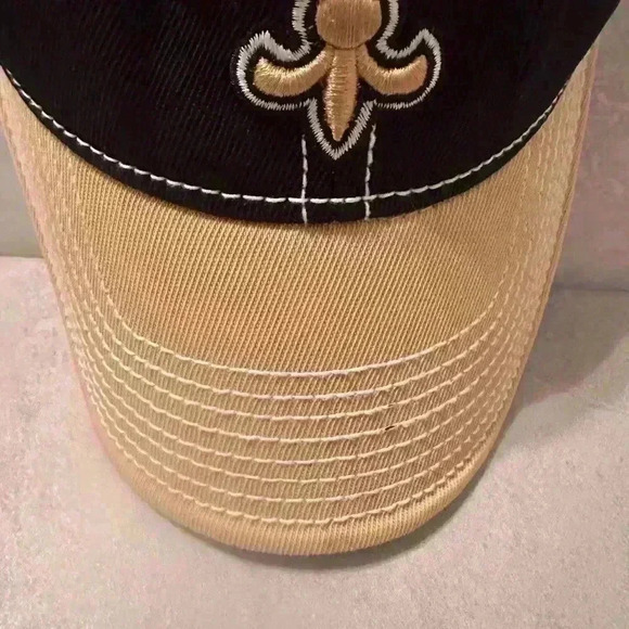 Reebok NFL New Orleans Saints Fitted Hat Cap Size S/M Black & Tan Football - Picture 6 of 11